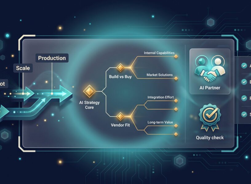 AI Data Strategy Consulting: Choosing Your AI Partner AI data strategy roadmap with pilot, scale, and production milestones and partner-fit decision tree
