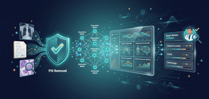 Medical data pipeline (imaging, clinical notes, pathology) into a generative model with HIPAA safeguards